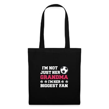Fußball Oma Enkelin Fußball Oma Sport Geschenk - Stoffbeutel - Schwarz - Vorne