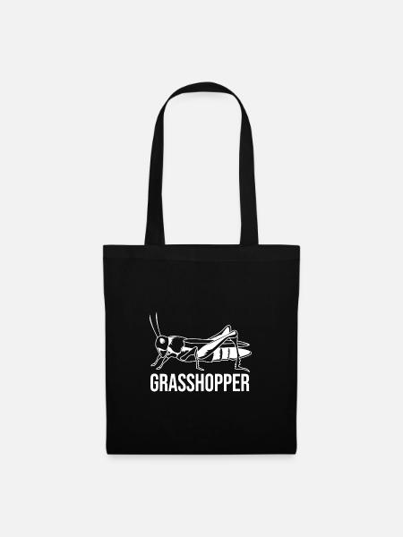 Grashüpfer Heuschrecke - Stoffbeutel - Schwarz