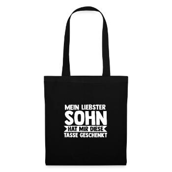 Sohn Familie Söhne Geschenk - Stoffbeutel - Schwarz - Vorne