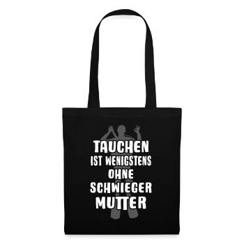 Taucher taucht Tauchsport tauchsüchtig diveaholic - Stoffbeutel - Schwarz - Vorne