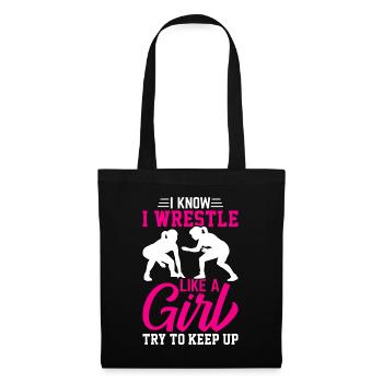 Je sais que je lutte comme une fille pour essayer de suivre - Sac en tissu - noir - Devant