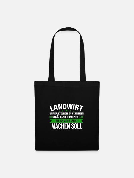 Landwirt Traktor Bauer Geschenk - Stoffbeutel - Schwarz