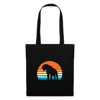 Tigre à dents de sabre - Sac en tissu - noir - Devant