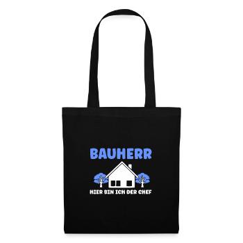 Bauherr Traumhaus Bauherrin Geschenk - Stoffbeutel - Schwarz - Vorne