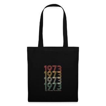 50. Geburtstag Vintage 1973 Pseudo - Stoffbeutel - Schwarz - Vorne