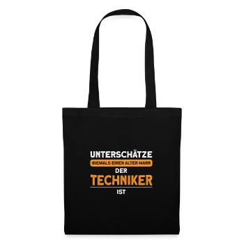 Techniker Beruf Ingenieur Geschenk - Stoffbeutel - Schwarz - Vorne