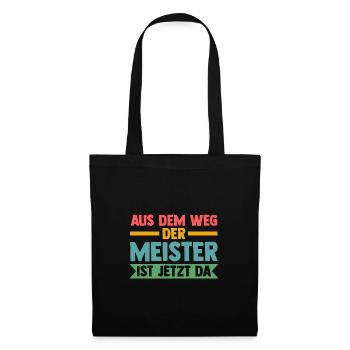 Meister Prüfung Meisterbrief Geschenk - Stoffbeutel - Schwarz - Vorne
