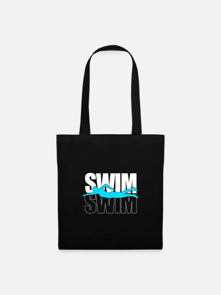 Schwimmen Schwimmer Schwimmbad Schwimmlehrer - Stoffbeutel - Schwarz