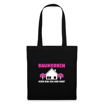 Bauherr Traumhaus Bauherrin Geschenk - Stoffbeutel - Schwarz - Vorne