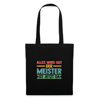 Meister Prüfung Meister Prüfung Geschenk - Stoffbeutel - Schwarz - Vorne