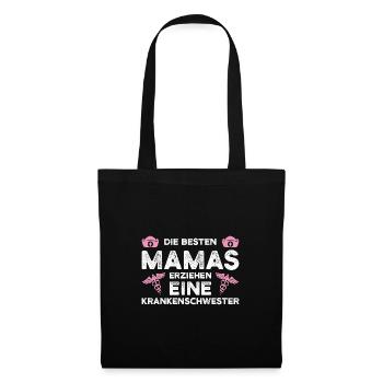Krankenschwester Mama Pflegekraft Geschenk - Stoffbeutel - Schwarz - Vorne