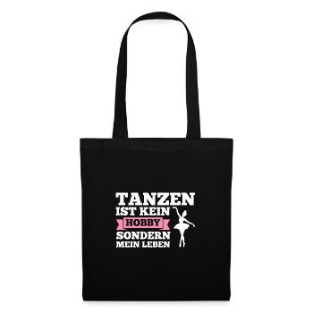 Ballerina Mädchen Balletttanz Geschenk - Stoffbeutel - Schwarz - Vorne