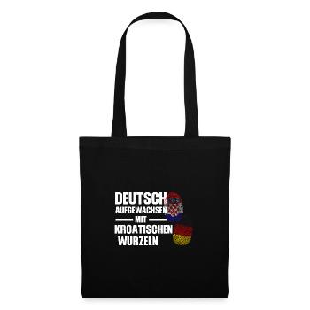 Deutsch Kroatisch Deutschland Geschenk - Stoffbeutel - Schwarz - Vorne