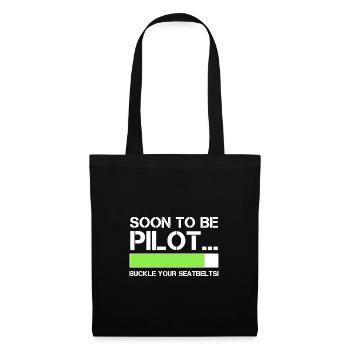 Pilot Pilot Flugzeug Geschenk - Stoffbeutel - Schwarz - Vorne