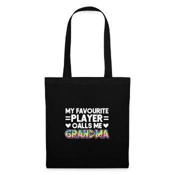 Volleyball-Oma Volleyball-Großmutter Geschenk - Stoffbeutel - Schwarz - Vorne