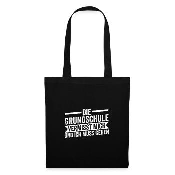 Grundschule Lehrer Grundschullehrer Geschenk - Stoffbeutel - Schwarz - Vorne