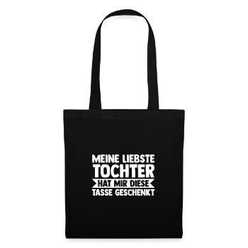 Tochter Familie Töchter Geschenk - Stoffbeutel - Schwarz - Vorne