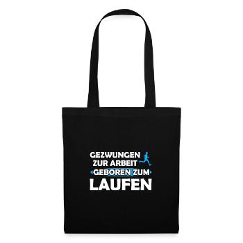 Läufer Sport Marathonläufer Geschenk - Stoffbeutel - Schwarz - Vorne