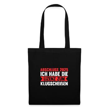Abschluss 2025 Prüfung Abi Geschenk - Stoffbeutel - Schwarz - Vorne