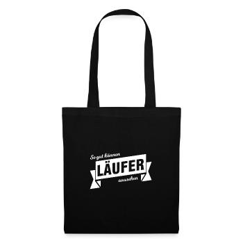 Läufer Sport Jogger Geschenk - Stoffbeutel - Schwarz - Vorne