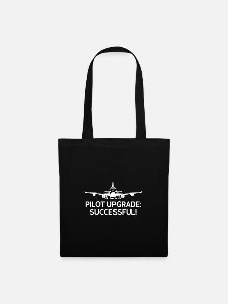 Pilot Pilot Flugzeug Geschenk - Stoffbeutel - Schwarz
