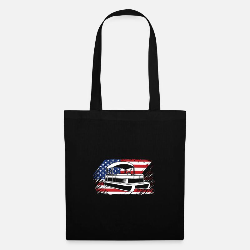 Bateau ponton Bateau Bateaux - Sac en tissu - noir