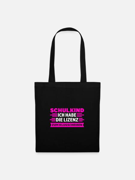 Schulkind Anfang Schulbeginn Geschenk - Stoffbeutel - Schwarz