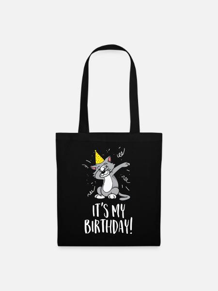 Es ist mein Geburtstag - Geburtstag und Party-Katze - Stoffbeutel - Schwarz