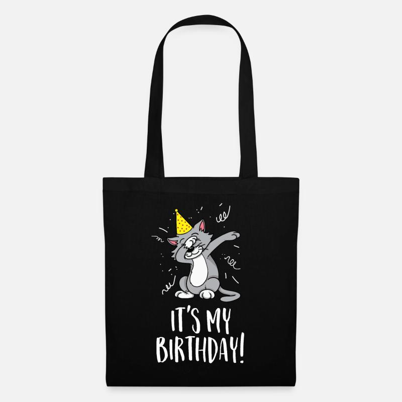 Es ist mein Geburtstag - Geburtstag und Party-Katze - Stoffbeutel - Schwarz