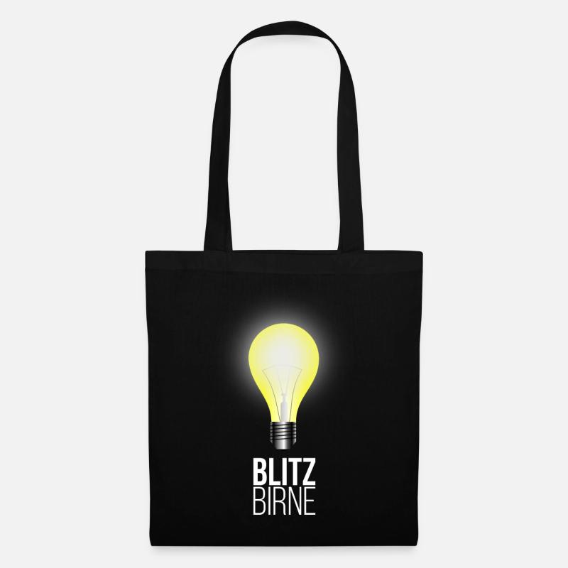 Blitzbirne - Stoffbeutel - Schwarz