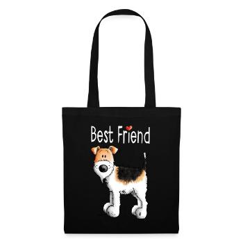 Best Friend Foxterrier - Best Friends - Geschenk - Stoffbeutel - Schwarz - Vorne
