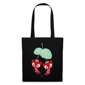 Mademoiselle Deluxe Strawberry Cats - Tote Bag - black - Front