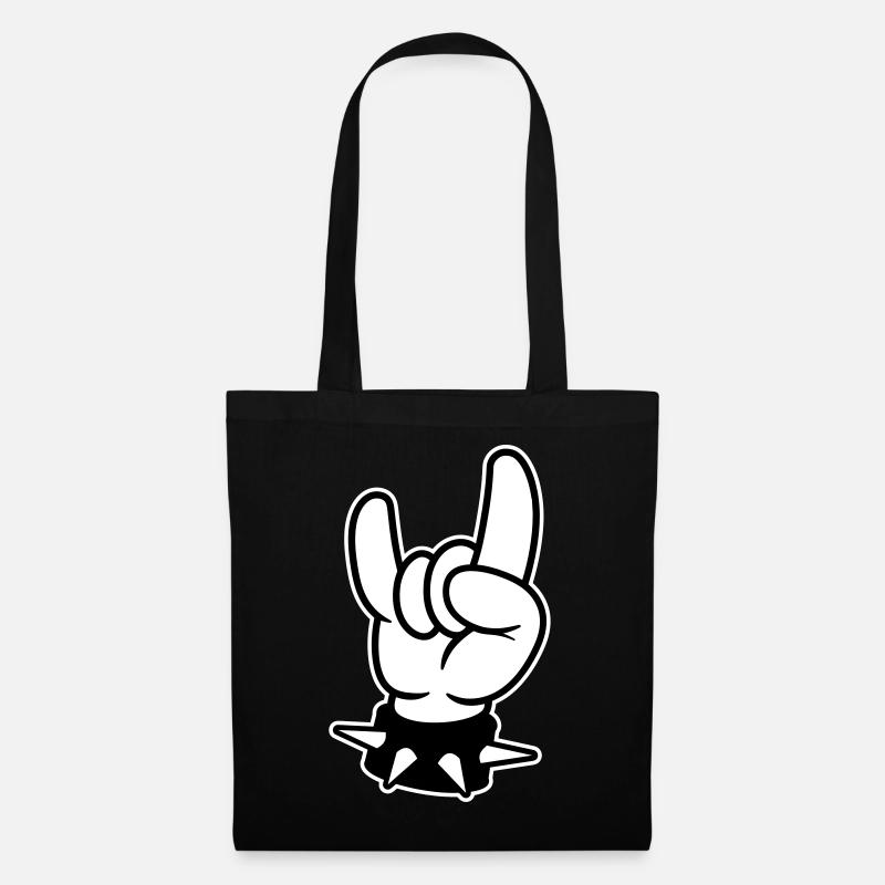 metal hand rock - Stoffbeutel - Schwarz