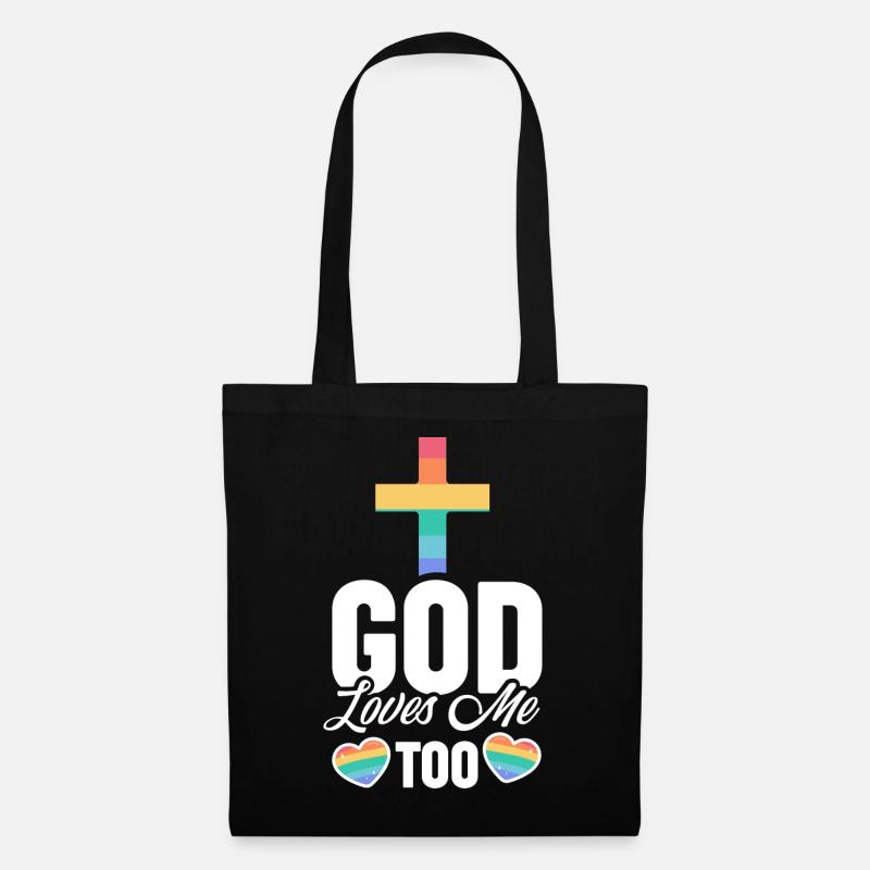 LGBTQ Regenbogen | Gott Glaube Christ Geschenkidee - Stoffbeutel - Schwarz