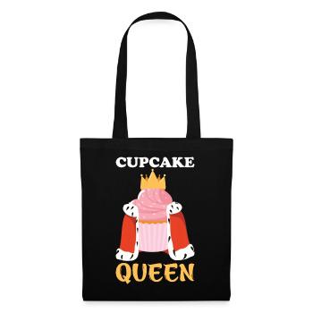 Cupcake Queen – Königin mit Krone Design - Stoffbeutel - Schwarz - Vorne