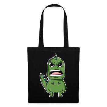 Dino en colère - Sac en tissu - noir - Devant