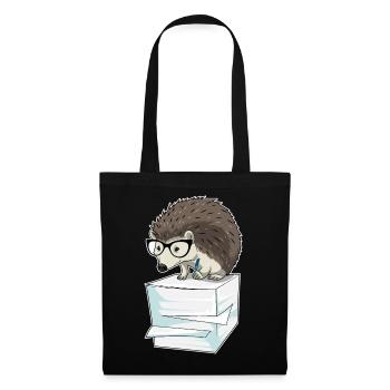Bureau de la pile de papier du secrétaire hérisson - Sac en tissu - noir - Devant