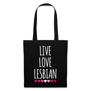 Leben. Liebe. Lesbe. - Stoffbeutel - Schwarz - Vorne