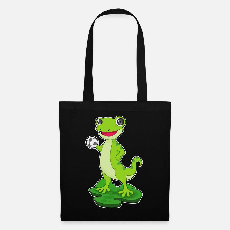 Gecko Handballspieler Handball - Stoffbeutel - Schwarz
