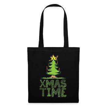 xmas time Baum Farben Stern Wald Bäume Symbol Icon - Stoffbeutel - Schwarz - Vorne