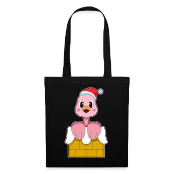 Chapeau de Noël flamant rose - Sac en tissu - noir - Devant