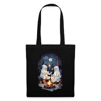 Funny Halloween Ghosts Grilling Campfire - Tote Bag - black - Front