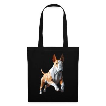 Bull Terrier Running 3D Geometric Origami - Tote Bag - black - Front
