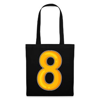 Number 8 Number Yellow Motif - Tote Bag - black - Front