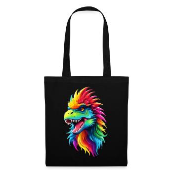 Dino Dinosaur Dinosaur T-Rex Rainbow Kids - Tote Bag - black - Front
