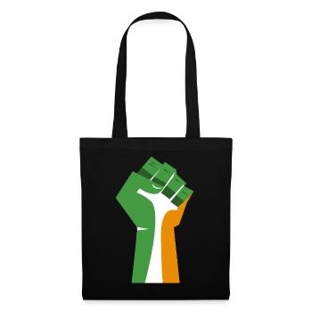 Le poing levé (vert, blanc, orange) - Sac en tissu - noir - Devant