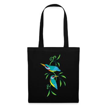 Vögel und Natur - Stoffbeutel - Schwarz - Vorne