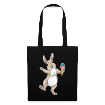 Hase Waffeleis - Stoffbeutel - Schwarz - Vorne