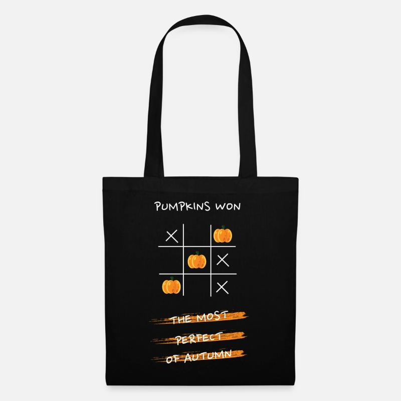 Conception de citrouille tic tac toe - Sac en tissu - noir