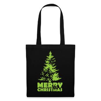 Christmas Fir Christmas Tree Snow Flake - Tote Bag - black - Front